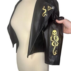 Warner Brothers Harry Potter Dark Mark Faux Leather Jacket Size Juniors XL (16)